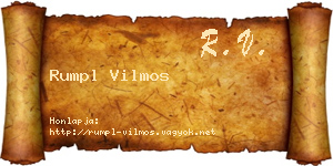 Rumpl Vilmos névjegykártya